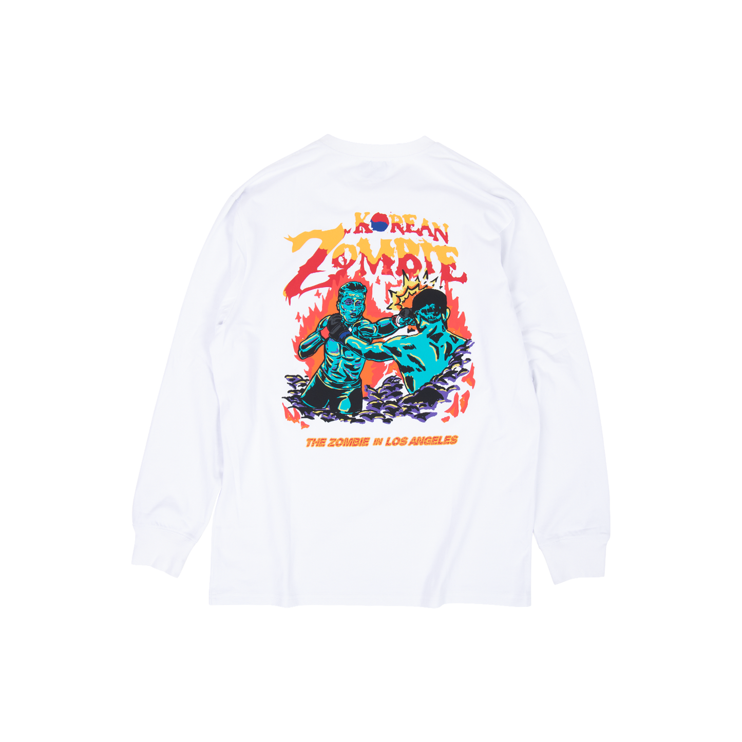 Korean Zombie Flame White Long Sleeve